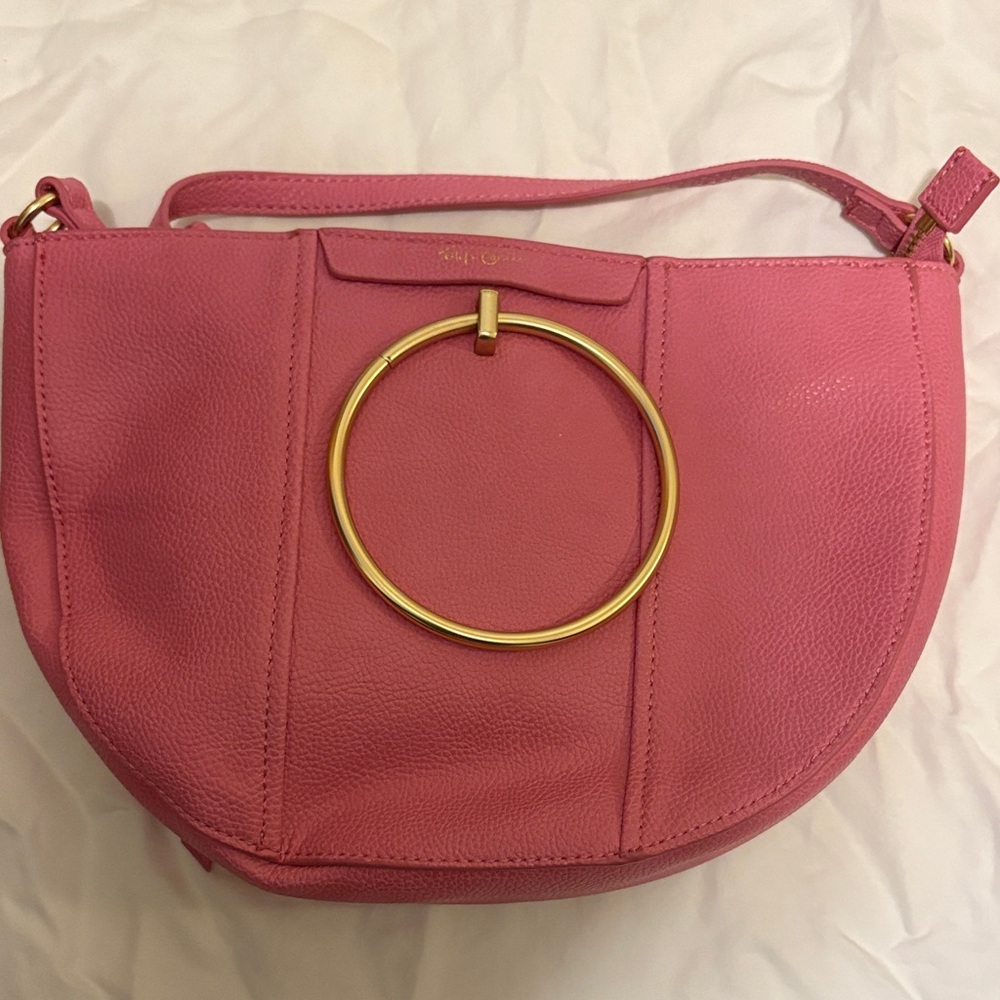 Foley + Corinna Pink Shoulder Bag with Gold Ring